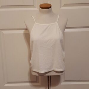 BP Ribbed Tie Back Crop Tank Top Off-White‎ Size 1x NWOT